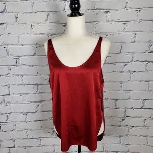 Wilfred Le Fou Red Satin Sleeveless Top